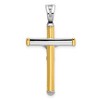 Black Bow Jewelry 14k Two Tone Gold, Polished Crucifix Pendant, 21 x 40mm - 3 of 4