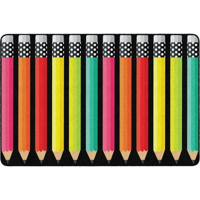 5'x7'5" Rectangle Indoor and Outdoor Pencils Nylon Accent Rug Multicolored - Flagship Carpets