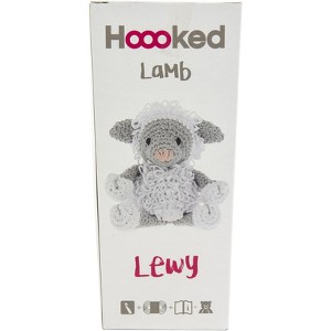 Hoooked Amigurumi DIY Kit W/Eco Barbante Yarn-Lamb Lewy - White & Grey - 1 of 4