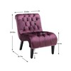 TOAOTBNBO Upholstered Fabric Button Comfortable Armless Chair, Cozy Reclining Accent Chair for Reading Lazy Armless Chair with Soft Cushion - 3 of 4