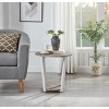 Syemin End Tables Round 2-Tier End Tables with Storage Shelf, Rustic Coffee Table, Small Side Table, Living Room Furniture, Gray, 20"*20"*20.5" - 2 of 4