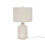 24" White Textured Terracotta Table Lamp - Nourison