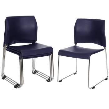 Hampden Furnishings 4pk Jody Collection Plastic Stack Chair Blue