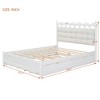 Queen Size Wooden Storage Platform Bed with 2 Drawers and Twin-XL Size Trundle, Bed Frame with Upholstered Headboard & USB Ports - ModernLuxe - 4 of 4