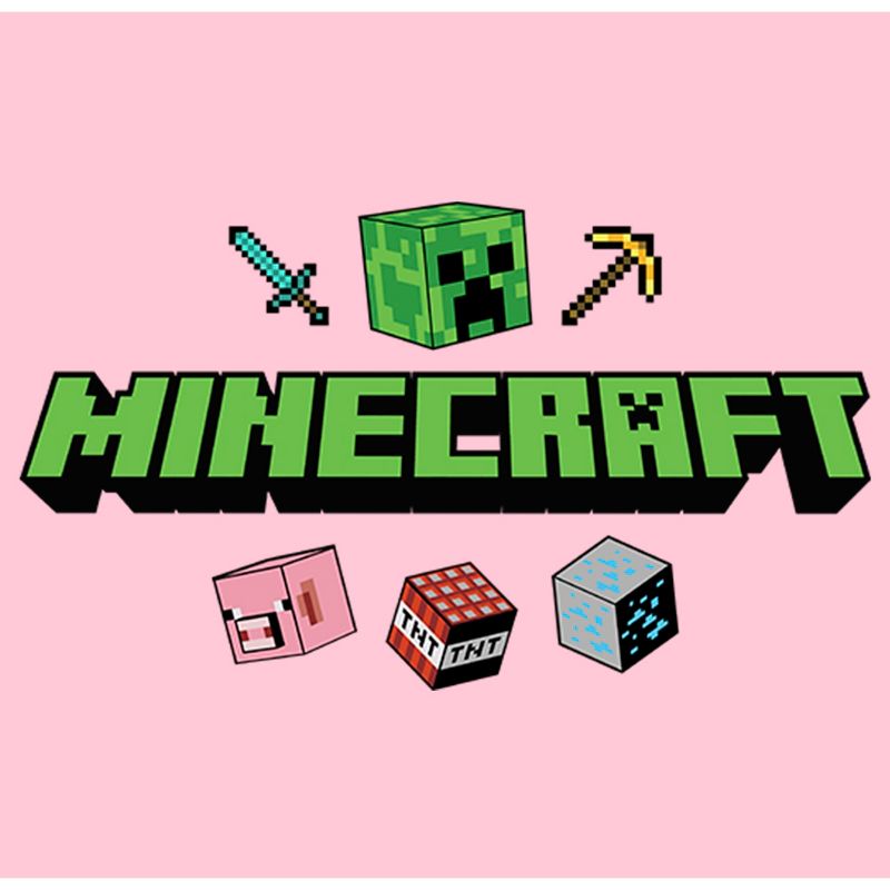 Girl's Minecraft Icons Logo T-Shirt, 2 of 5
