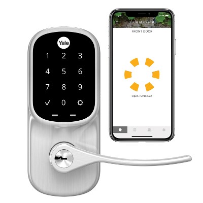 Yale YRL226-CBA-619 Assure Lever, Wi-Fi Smart Door Lever (for doors with no deadbolt) - Works with Yale Access App, Alexa, Google Assistant, HomeKit, Phillips Hue and Samsung SmartThings - Nickel