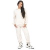 EVERYDAY KIDS Girls Cotton Fleece Sweatpants; Girls’ Activewear Jogger Pants - Soft and Breathable Cotton/Poly Blend, Off-White - 3 of 4