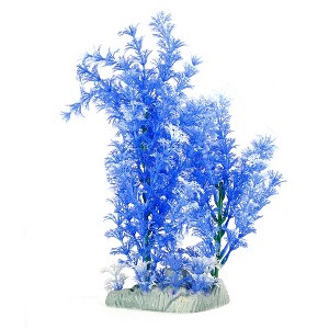 Unique Bargains Landscape Decorative Plastic Plant Blue White - 1 of 4