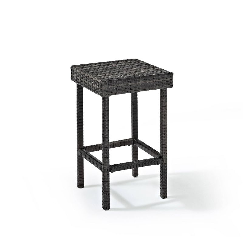 Palm Harbor Outdoor Wicker Counter Stools, 2pk - UV-Resistant, Weathered Gray, Steel Frame - Crosley, 1 of 6