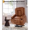 Power Recliner Chair with Heat and Massage, Electric Recliner with Padded Seat and Tall Back, Adjustable Ergonomic PU Leather Sofa for Living Room - 3 of 4