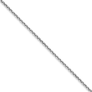 Black Bow Jewelry 1.3mm 10k White Gold Solid Diamond Cut Cable Chain Necklace - 1 of 4