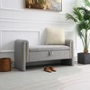 NicBex Modern 52.3" Storage Bench Wood Accent Stools with Armrests for Bedroom and Entryway - 4 of 4
