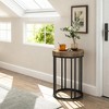 Gulches Small Industrial Side Table with Open Shelf Rustic Brown Wood Top, Black Metal Frame, 150lb Capacity, Adjustable Pads - 3 of 4