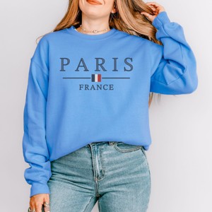 Simply Sage Market Embroidered Paris France Flag Sweatshirt - 1 of 4