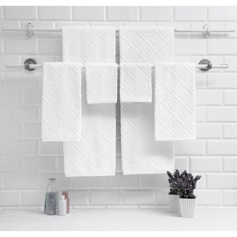 6pc LaRue Turkish Cotton Bath Towel Set White - Makroteks, 4 of 7