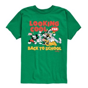 Boys' - Disney - Mickey Minnie Donald Daisy Goofy Pluto Back To School Short Sleeve Graphic T-Shirt - 1 of 4