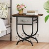 Tangkula Nightstand with Fabric Drawer Industrial 2-Tier Bedside Table with Storage - 3 of 4