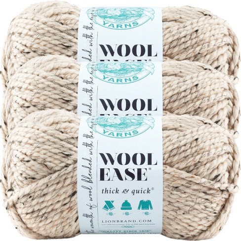 Lion Brand Yarn Wool-Ease Thick & Quick Yarn, Soft and Bulky Yarn for  Knitting, crocheting