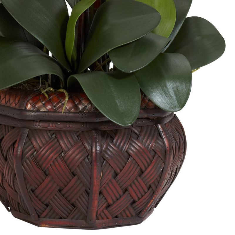 Nearly Natural Phalaenopsis w/Decorative Vase Silk Flower Arrangement, 4 of 5
