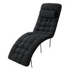 YEERSWAG 67" x 21" Non-Slip Lounge Chaise Chair Cushion Rocking Chair Padded Sofa Mat with Ties Black - 3 of 4