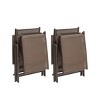 2pc Outdoor Aluminum Adjustable Chaise Lounges - Brown/Black - Crestlive Products - image 3 of 4