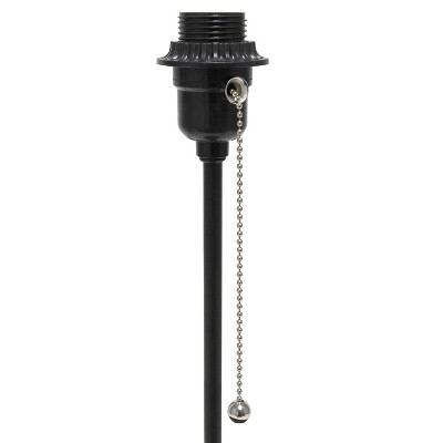 Black Hammered Metal Table Lamp with USB Port and White Shade