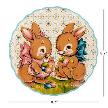 Mr. Cottontail Set of 4 Scalloped Easter Plates