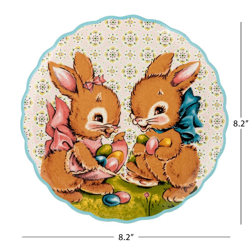 Mr. Cottontail Set of 4 Scalloped Easter Plates, 1 of 6