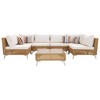Nestfair 7pc Wicker Outdoor Patio Conversation Sofa Set with Cushions and Coffee Table Beige - 3 of 4