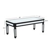 Kumasinova 48" Silver Mirrored Coffee Table,Vintage Carved Wooden Center Table for Living Room,Rectangular Glass Tea Table,MDF Frame,Natural - 2 of 4