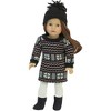 Sophia’s Fair Isle Dress, Hat, & Tights Outfit Set for 18” Dolls, Black/White - 2 of 4