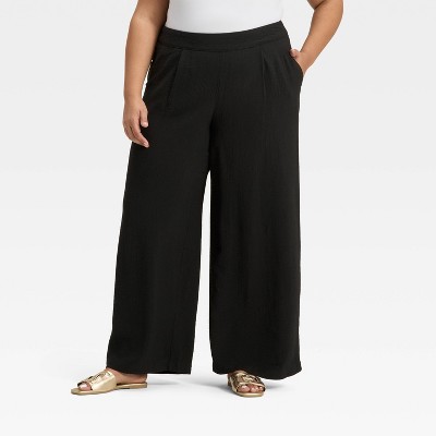 Women's High-Rise Modern Gauze Pull-On Pants - A New Day™