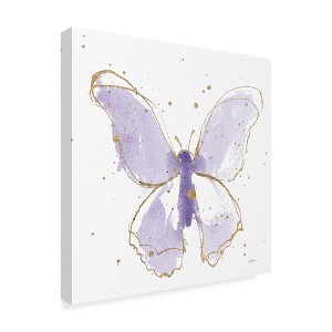 Trademark Fine Art -Shirley Novak 'Gilded Butterflies Ii Lavender' Canvas Art - 1 of 3