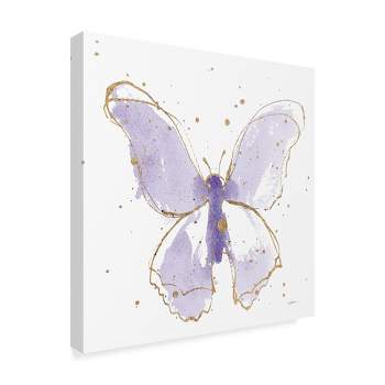 Trademark Fine Art -Shirley Novak 'Gilded Butterflies Ii Lavender' Canvas Art
