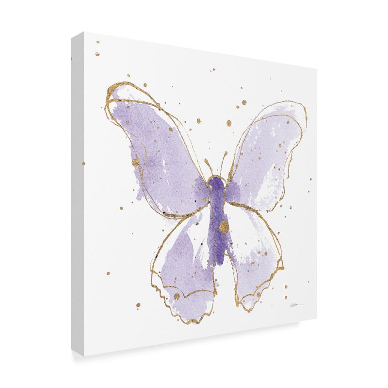Trademark Fine Art -Shirley Novak 'Gilded Butterflies Ii Lavender' Canvas Art, 1 of 4