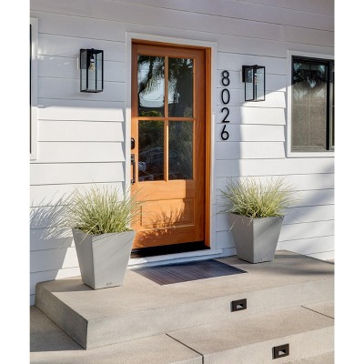 Nobleton Modern Gray 18" Square Recycled Plastic Planter Set