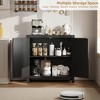 Rattan Sideboard Buffet Cabinets with Storage, Farmhouse Kitchen Accent Storage Cabinet for Dining Room, Living Room - 3 of 4