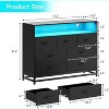 Jojoka Dresser with 7 Drawers for Bedroom, Wooden Long Dresser with Led Lights and Charging Station - 2 of 4