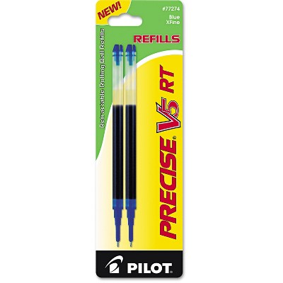 Pilot Refill for Precise V5 RT Rolling Ball Extra Fine Blue Ink 2/Pack 77274