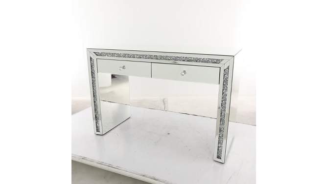 Glam Mirror and Glass Console Table Desk Silver - Olivia &#38; May, 2 of 30, play video