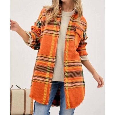 Women's Curvy Girl Multi Plaid Jacket - DAVI & DANI