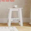 End Table with Storage & Night Stand 2-Tier Side Table - Compact Farmhouse Bedside Table for Small Bedrooms, Living Room Accent Furniture - 3 of 4