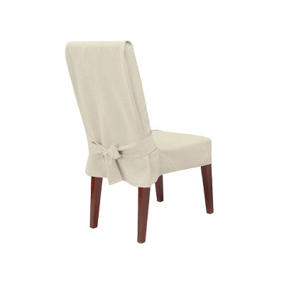 Farmhouse Basketweave Dining Room Chair, White Linen Dining Chair Cover