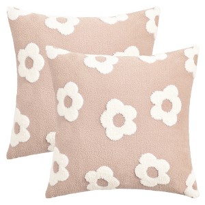 REGALWOVEN Fade-Resistant Flower Jacquard Decorative Floral Pattern Cushion Cases 2 Pcs - 1 of 4