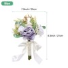 Unique Bargains Wedding Bridal Artificial Silk Ribbon Artificial Flower Bouquet Purple & White 1 Pcs - 3 of 4