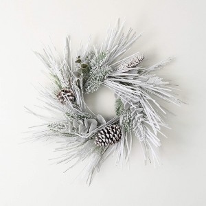 Sullivans Artificial Heavily Flocked Mini Christmas Wreath  Green-White  Indoor Christmas DÃƒÂ©cor - 1 of 3