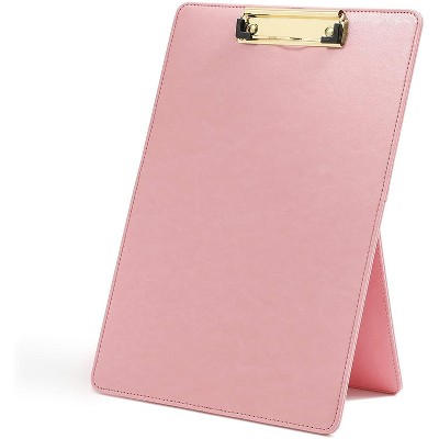 Paper Junkie Pink Hardboard Standing Easel Clipboard with Foldable Stand Document Holder 9 x 13 In