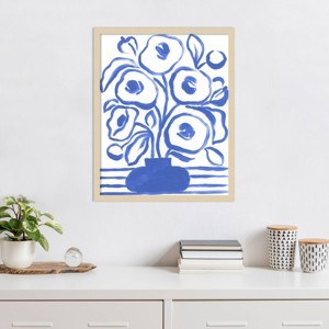 Amanti Art Blue Brush Flowers I by June Erica Vess Framed Wall Art Print - 1 of 4