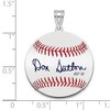 Black Bow Jewelry Sterling Silver Don Sutton Signature MD Enamel Baseball Pendant - 4 of 4