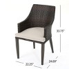 Set of 2 Rattan Patio Chair With Cushion, Outdoor Armchairs with Metal Legs, All-Weather Patio Furniture for Backyard or Balcony-Maison Boucle - 3 of 4